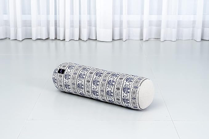 Leewadee Small Yoga Bolster – Shape-Retaining Cervical Neck Roll, Tube Pillow for Comfortable Reading, Kapok Filling, 22 x 6 x 6 inches-GravixFit