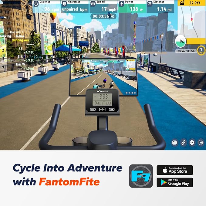 MERACH Indoor Cycling Bike, Exercise Bike for Home with Magnetic, Bluetooth Stationary Bike with APP Data Tracking, and Tablet Holder-GravixFit