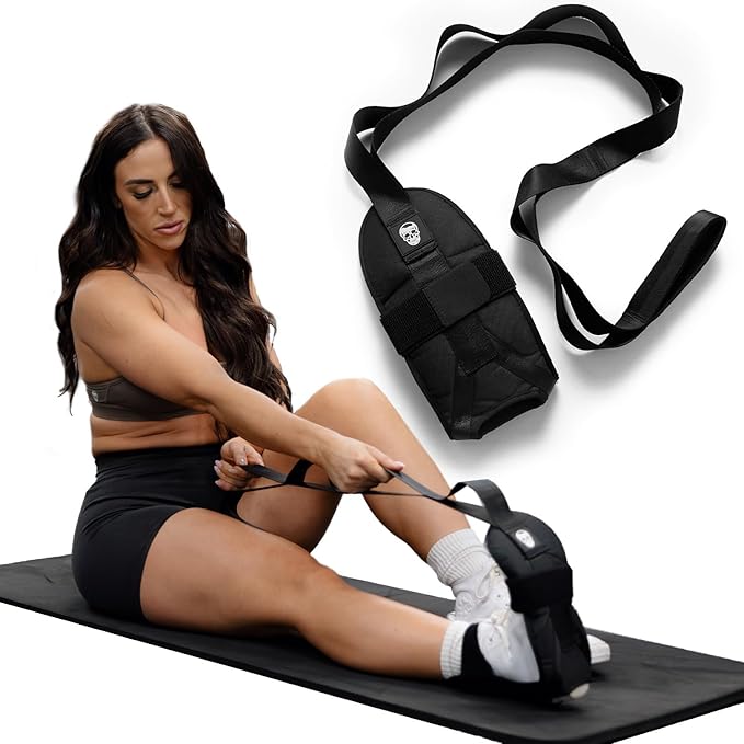 Gymreapers Foot and Calf Stretcher for Plantar Fasciitis, Achilles Tendonitis, Rehabilitation - Flex Strap for Physical Therapy, Pilates, Flexibility Training, Thigh & Hamstring Stretcher and Heel Spurs & Shin Splints-GravixFit