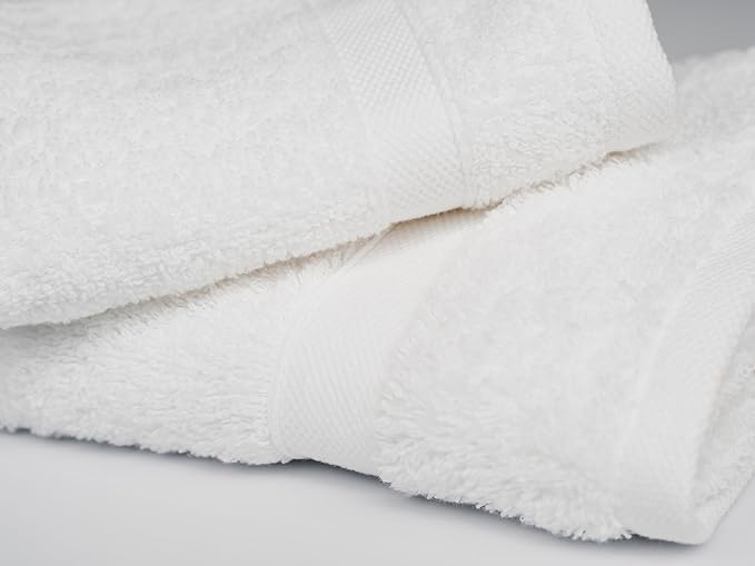CH White Bath Towels Bulk - 22 x 44 Inches, 100% Cotton Economy Light Weight Towels for Commercial Use - Quick Dry, Ultra-Soft, and Absorbent Bulk Towels (12 Pack)-GravixFit