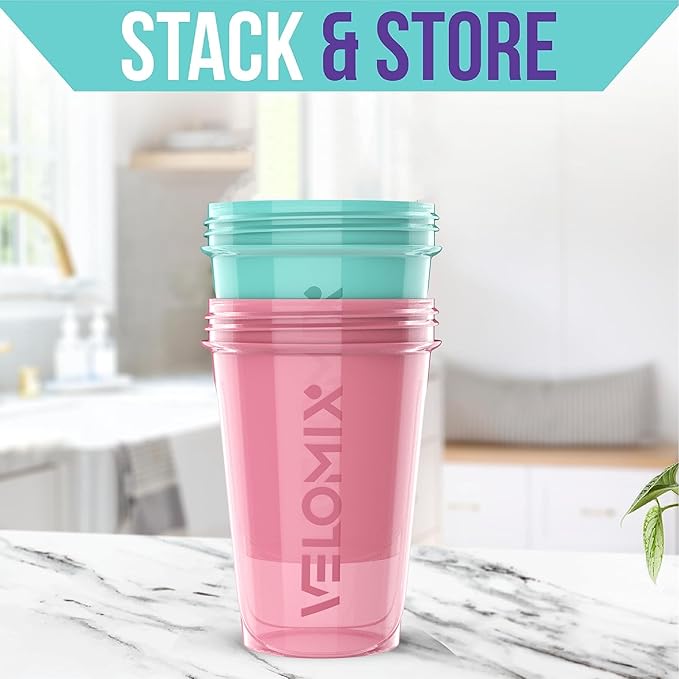 '-2 Pack- 20 oz Protein Shaker Bottles for Protein Mixes - 2x Wire Whisk | Leak Proof Shaker Cups for Protein Shakes and Pre Workout | Protein Shaker Bottle Pack-GravixFit