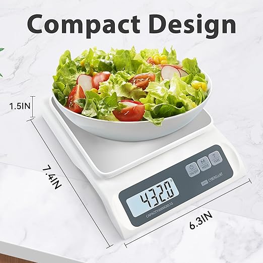 13lb/0.1g Precision Digital Food Scale - Meal Prep Kitchen Baking & Espresso Coffee - Gram Scale with Stainless Steel Platform & LCD Display-GravixFit