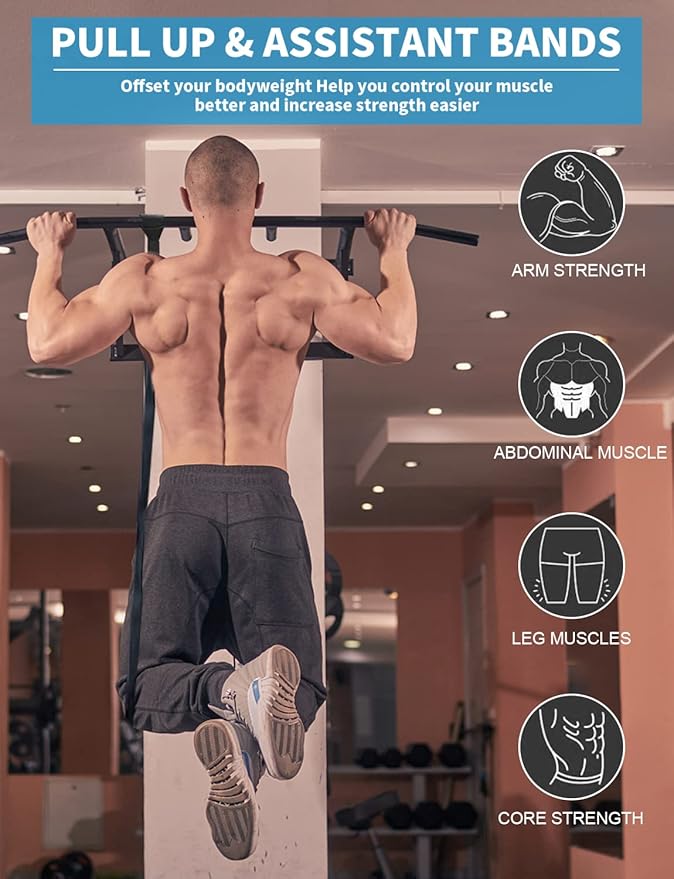 Pull Up Bands, Resistance Bands, Pull Up Assistance Bands Set for Men & Women, Exercise Workout Bands for Working Out, Body Stretching, Physical Therapy, Muscle Training-GravixFit