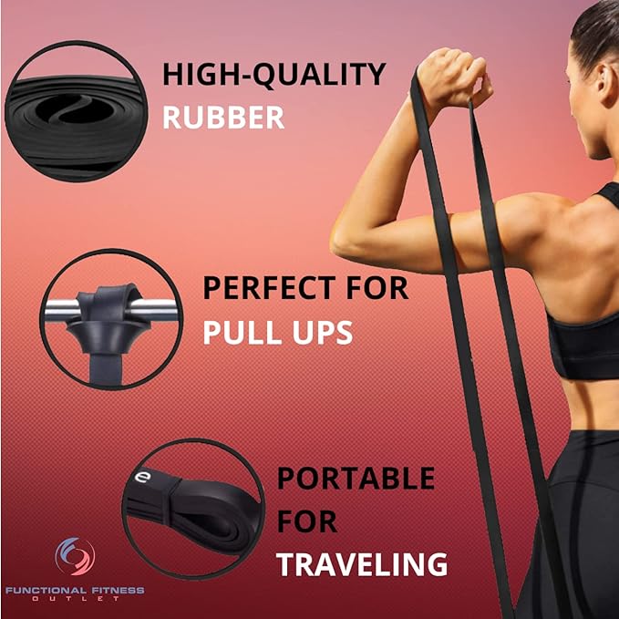 Pull Up Assist Bands Set by Functional Fitness. Heavy Duty Resistance and Assistance Training Band-GravixFit