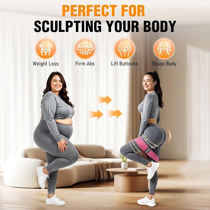 Fabric Resistance Bands for Working Out - Exercise Bands for Women and Men, Booty Bands for Legs and Glute, Yoga, Pilates, Rehab, Fitness and Home Workout-GravixFit