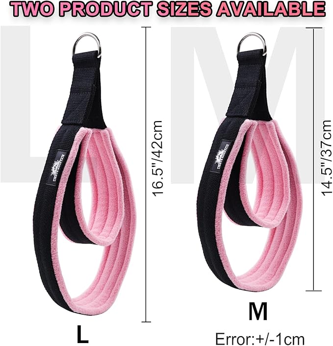 1 Pair Enhanced Pilates Double Loop Straps for Reformer, Thickened D-Ring Handle Straps, Yoga Exercise Accessories in 2 Lengths and Multicolor for Home Gym Workout-GravixFit