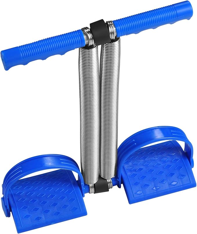 Elastic Sit Up Equipment, Pull Rope Dual Spring Tension Foot Pedal Sit Up Equipment for Abdominal, Leg Exerciser Tummy Trimmer Sport Fitness Slimming Training Bodybuilding at Home Gym-GravixFit