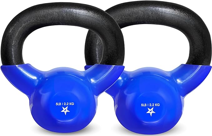 Yes4All 5-100 LB Kettlebells Vinyl Coated Cast Iron for Dumbbell Weights Exercises, Gym, Fitness, Full Body Workout Equipment Push up, Grip and Strength Training