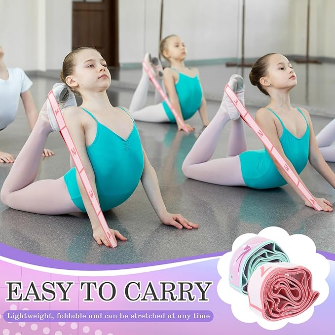 Stretch Strap for Kids Elastic Gymnastics Stretching Ballet Dance Band with 8 Loops Adjustable Exercise Training Resistance Strap for Children Stuff Pilates Latin Yoga Equipment-GravixFit
