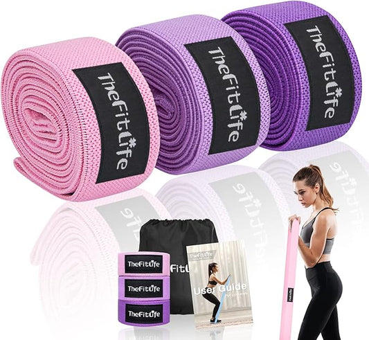 TheFitLife Resistance Exercise Bands for Women - Fabric Workout Bands for Booty, Hip, Glute, Leg, Thigh, Squat, Butt Lift Excersize and Fitness Loop Bands for Home Gym-GravixFit