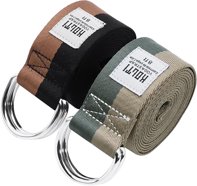 Yoga Exercise Adjustable Straps 8FT with Durable D-Ring for Pilates & Gym Workouts | Hold Poses, Stretch, Improve Flexibility & Maintain Balance-GravixFit