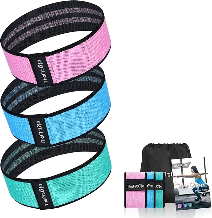 TheFitLife Resistance Exercise Bands for Women - Fabric Workout Bands for Booty, Hip, Glute, Leg, Thigh, Squat, Butt Lift Excersize and Fitness Loop Bands for Home Gym-GravixFit