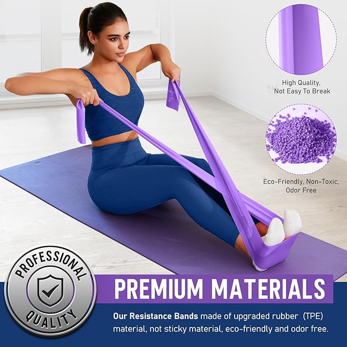 WALITO Resistance Bands for Working Out, Exercise Bands for Women and Men, Workout Bands for Physical Therapy, Stretch, Recovery, Pilates, Rehab, Strength Training and Home Gym-GravixFit