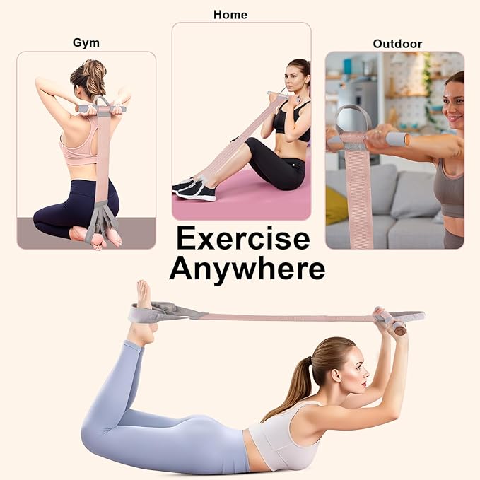 120LB Fabric Resistance Band with Handles,Non-Slip Pedal Puller Resistance Band for Strength Muscle Training-Thicken Fabric Fitness Resistance Bands for Full Body Toning,Physical Therapy-GravixFit