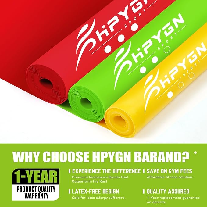 Resistance Bands, Exercise Bands, Physical Therapy Bands for Strength Training, Yoga, Pilates, Stretch Elastic Band with Different Strengths, Workout Bands for Home Gym-GravixFit