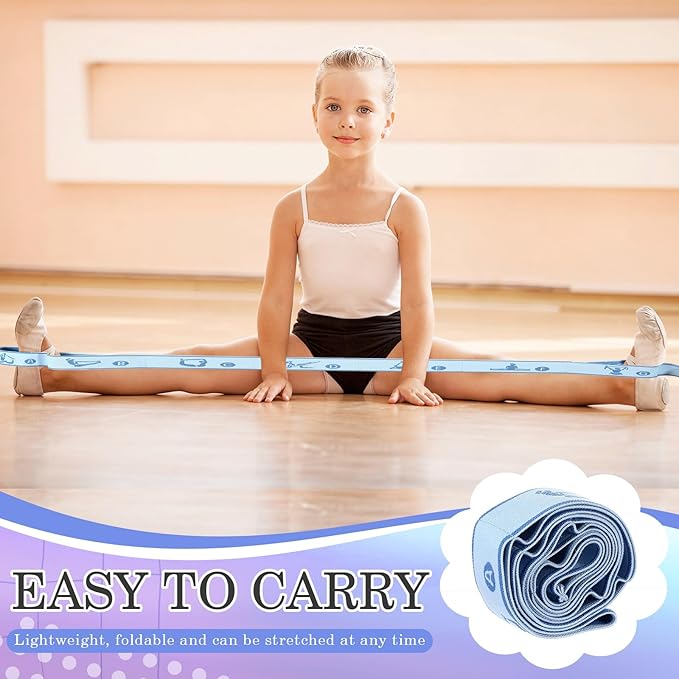 Stretch Strap for Kids Elastic Gymnastics Stretching Ballet Dance Band with 8 Loops Adjustable Exercise Training Resistance Strap for Children Stuff Pilates Latin Yoga Equipment-GravixFit