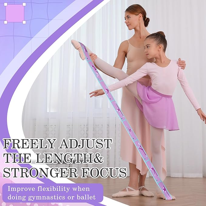 Stretch Strap for Kids Elastic Gymnastics Stretching Ballet Dance Band with 8 Loops Adjustable Exercise Training Resistance Strap for Children Stuff Pilates Latin Yoga Equipment-GravixFit