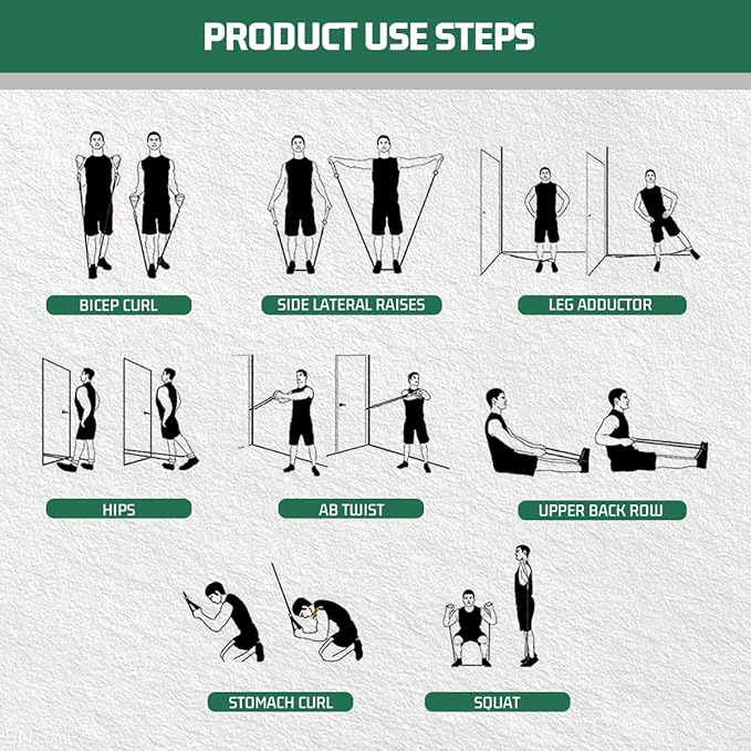 VEICK Resistance Bands, Exercise Bands for Working Out with Handles, Elastic Workout Bands for Men Women, Exercising Bands for Strength Training Equipment at Home Gym-GravixFit