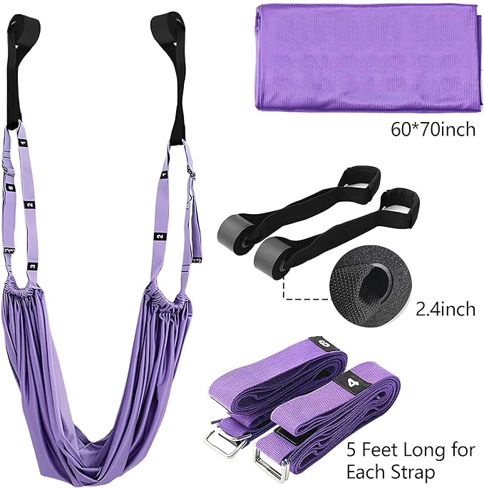 Leg Stretcher Strap, Stretching Equipment with Door Anchor Flexibility Trainer Backbend Assist for Dance Aerial Yoga Ballet Leg Stretching Exercise-GravixFit