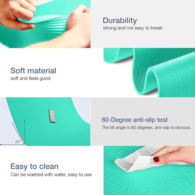 Thick Yoga Mat Non Slip, Large Size 72" L x 32" W x 0.6" TH, Premium Exercise & Fitness Mat with Carrying Strap and Bag, Workout Mats for Home-GravixFit