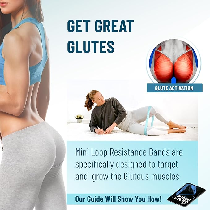 Fabric Mini Resistance Bands Sets for Trainers, Bootcamp, Gym for Men and Women in Fun Colors - Ebook, Videos and Workout Chart Included by Iron Core Fitness-GravixFit