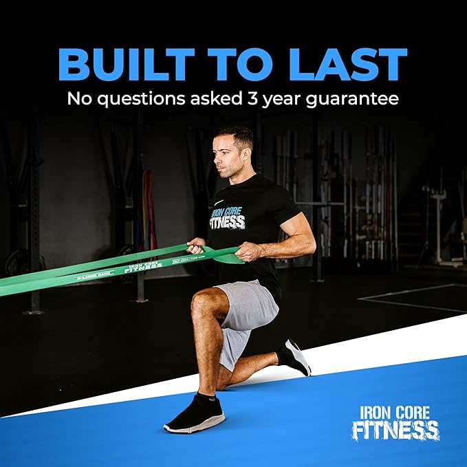 Pull Up Assistance Resistance Bands - Long Loop Power Bands for Men and Women - Strength Power Flexibility Training at Home & Gym - Ebooks & Workout Chart Included by Iron Core Fitness-GravixFit