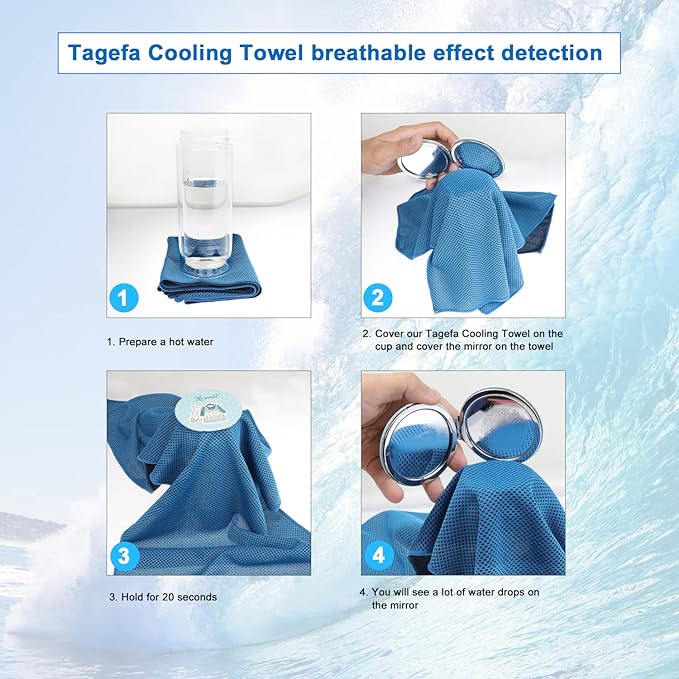 Cooling Towels 40 Pack 40"x 12", 160gsm Bulk Cool Towels, Soft Breathable, Super Absorbent, Quick Cold Towel, for Bowling, Yoga, Travel, Camping, Golf, Football, Hiking, Outdoor Work-GravixFit