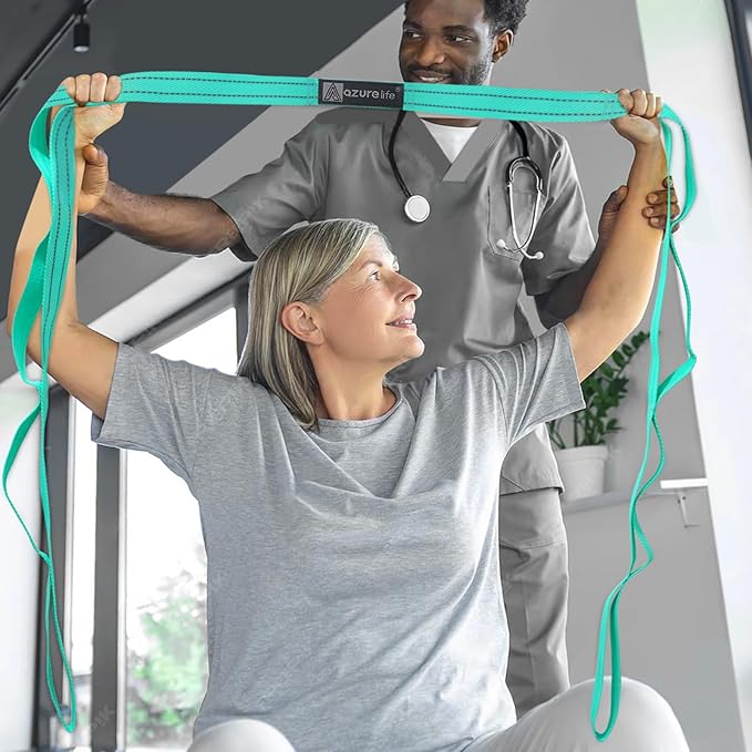 Premium Durable Stretch Straps with Loops, Stretching Strap for Physical Therapy, Multi-Loop Yoga Strap Fitness Exercise Strap for Yoga, Pilates, Dance, Flexibility&Exercise-GravixFit