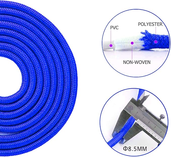 Redify Weighted Jump Rope for Workout Fitness(1LB), Tangle-Free Ball Bearing Rapid Speed Skipping Rope for MMA Boxing Weight-loss,Aluminum Handle Adjustable Length 9MM Fabric Cotton+9MM Solid PVC Rope-GravixFit