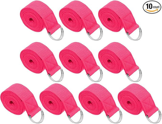 PATIKIL Yoga Strap for Stretching, Cotton Yoga Belt with Adjustable Metal D-Ring Buckle Stretch Band for Fitness Pilates-GravixFit