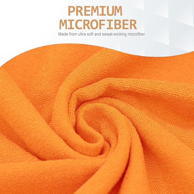 Eunzel Yoga Towel,Hot Yoga Mat Towel with Grip Dots Sweat Absorbent Non-Slip for Hot Yoga, Pilates and Workout 24" x72", Orange-GravixFit