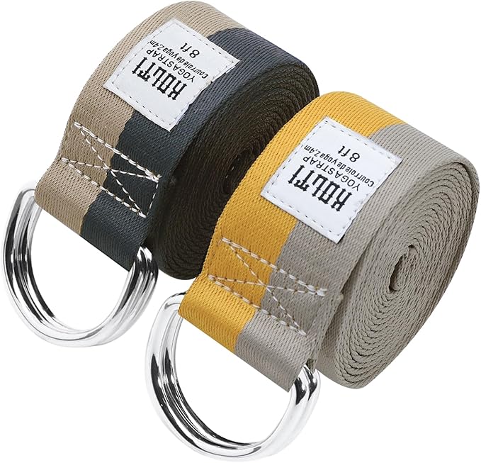 Yoga Exercise Adjustable Straps 8FT with Durable D-Ring for Pilates & Gym Workouts | Hold Poses, Stretch, Improve Flexibility & Maintain Balance-GravixFit