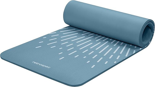 Retrospec Solana Yoga Mat 1/2" Thick w/Nylon Strap for Men & Women - Non Slip Exercise Mat for Yoga, Pilates, Stretching, Floor & Fitness Workouts-GravixFit