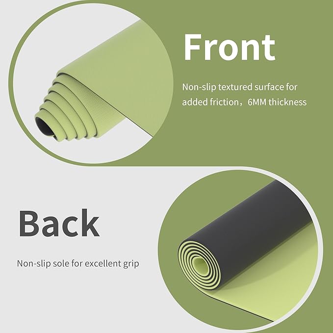 HAHE Non Slip Yoga Mat Wide, (72"L X 32"W, 0.24" Thick) Large Fitness Exercise Mat with Carrying Strap, Eco-Friendly POE Yoga Mats for Home, Gym, Pilates, Stretching-GravixFit