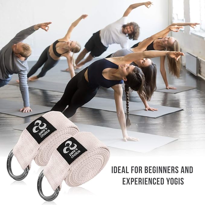 2-PACK or 5-PACK Yoga Exercise Adjustable Straps 8Ft | BONUS eBook | with Durable D-Ring For Pilates & Gym Workouts | Hold Poses, Stretch, Improve Flexibility & Maintain Balance-GravixFit