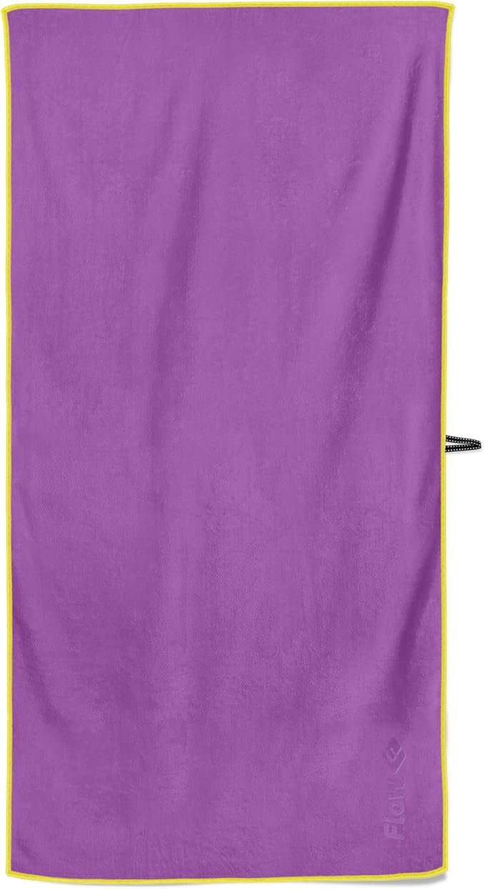 Flow Hydro Sport Towel - Microfiber Quick Dry Swimming Towels for Swim, Pool, Triathlon, and Other Water Sports in Medium, Large, Extra Large, and Hooded Sizes (Purple, Medium (48" x 24"))-GravixFit