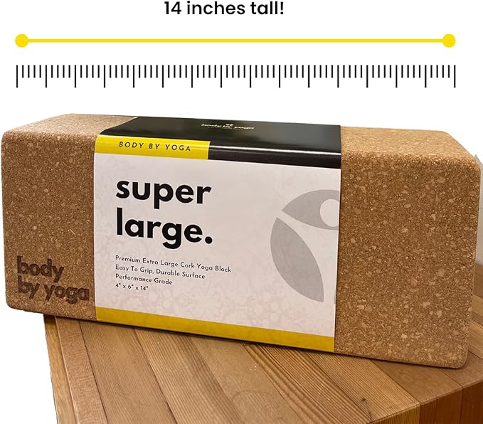 Premium Cork Yoga Blocks - Extra Large Yoga Block 2-Pack or Extra Tall 1-Pack for Inflexible Yogis | Natural, High-Density Cork for Superior Support & Stability | Optional Yoga Strap & Gift Box-GravixFit