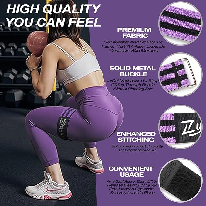 BFR Occlusion Bands for Women Legs Glutes Hip Building, Comfortable Elastic Booty Bands for Blood Flow Training Workouts Fast to Lift Your Butt,Squat,Thigh,Fitness-GravixFit