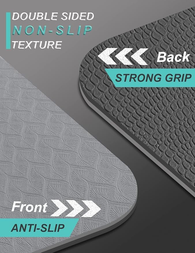 Yoga Mat Double-Sided Non Slip, 72'' x 32'' x 7mm - Extra Wide & Thick Yoga Mat for Women Men Kids, Professional TPE Yoga Mats for Home Workout, Yoga, Pilates and Floor Exercise, with Carrier Strap-GravixFit