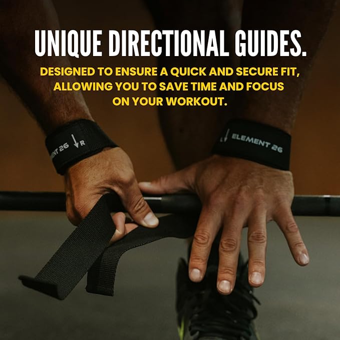 Element 26 Lifting Wrist Straps (Pair) With Guide - Weightlifting & Strength Training Straps for Men and Women-GravixFit