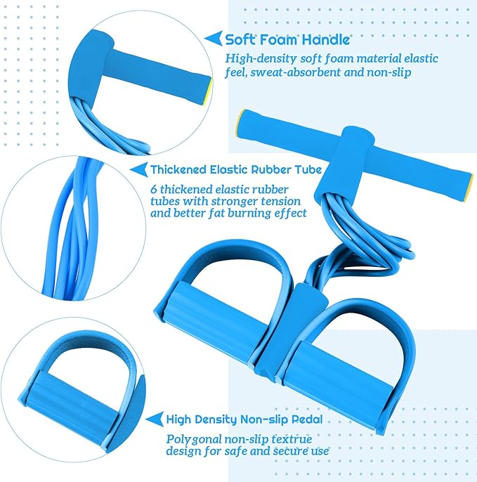 6 Pcs Fitness Resistance Exercise Bands 6 Tube Pedal Puller Resistance Band Set for Women Weight Loss Thigh Training Workout Equipment Elastic Arms Abdomen Shoulder Waist Leg Beginners Yoga-GravixFit