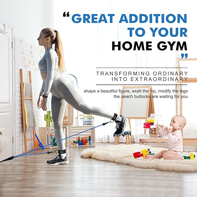 HPYGN Resistance Bands, Exercise Bands with Handles, Fitness Bands, Workout Bands with Door Anchor and Ankle Straps, for Heavy Resistance Training, Physical Therapy, Shape Body, Yoga, Home Workout Set-GravixFit