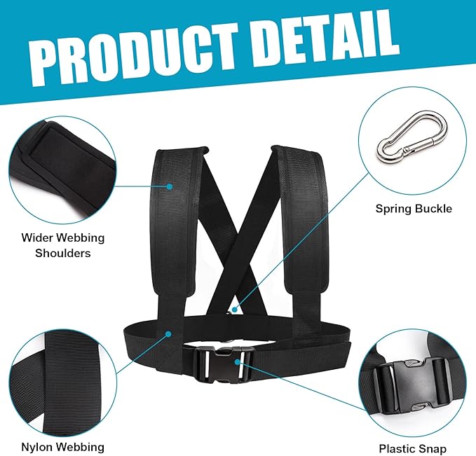 YNXing Sled Harness Workout Resistance and Assistance Trainer Physical Training Resistance Rope Kit Improving Speed, Stamina and Strength-GravixFit