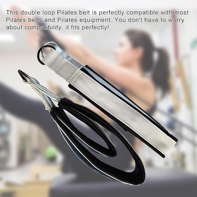 Pilates Double Loop Straps for Reformer, D Ring Straps Handle, Yoga Exercise Straps, 2 PCS-GravixFit