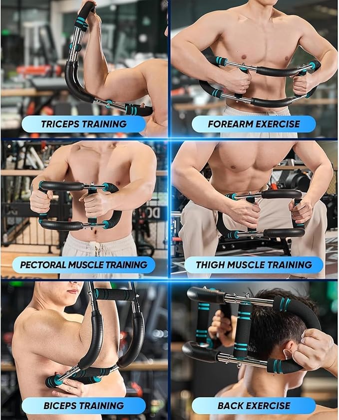 LYKAN Twister Arm Trainer, 40-100lb Adjustable Chest Workout Equipment, Arm Trainer, Twister Arm Trainer, Portable Power Twister Bar, Detachable Design Fitness Anywhere-GravixFit