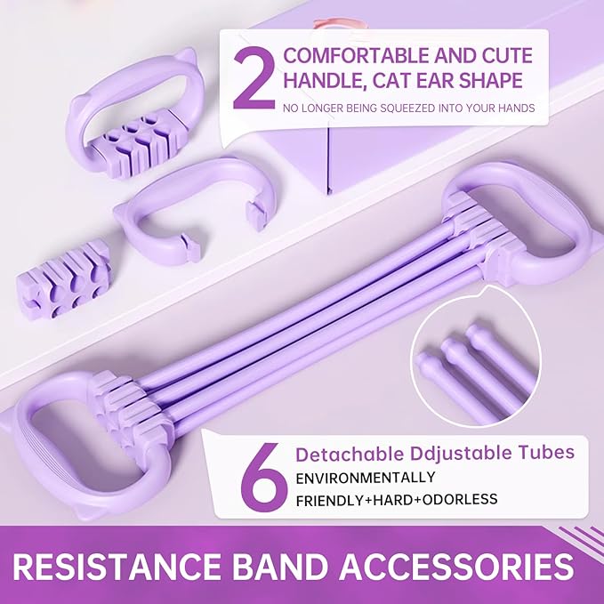 Resistance Bands with Handles, Single Resistance Bands, Exercise Bands with Comfortable Handles, Resistance Training, Physical Therapy, Home Workouts, Fitness, Pilates-GravixFit