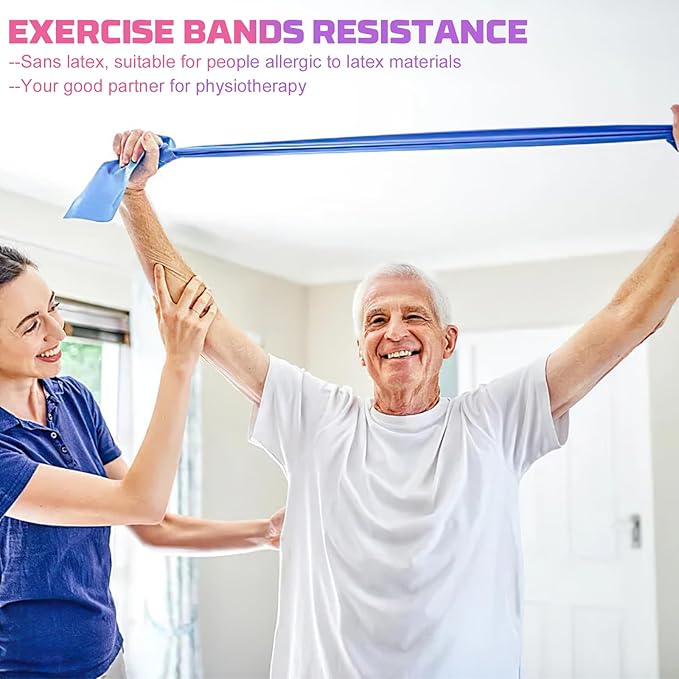 5 Pcs Resistance Bands, Professional Exercise Bands Elastic Stretch Bands for Fitness Yoga Pilates Stretching Strength Training, Workout Bands for Women and Men Home Gym-GravixFit