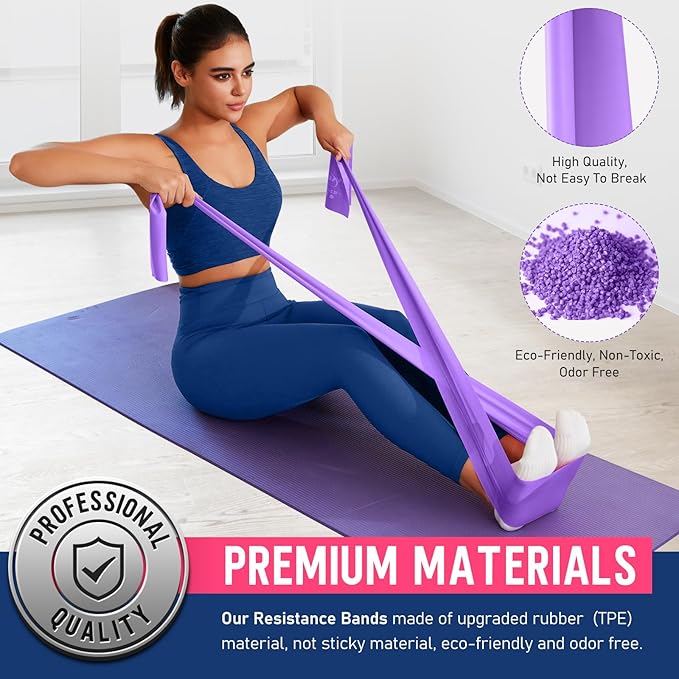 WALITO Resistance Bands for Working Out, Exercise Bands for Women and Men, Workout Bands for Physical Therapy, Stretch, Recovery, Pilates, Rehab, Strength Training and Home Gym-GravixFit