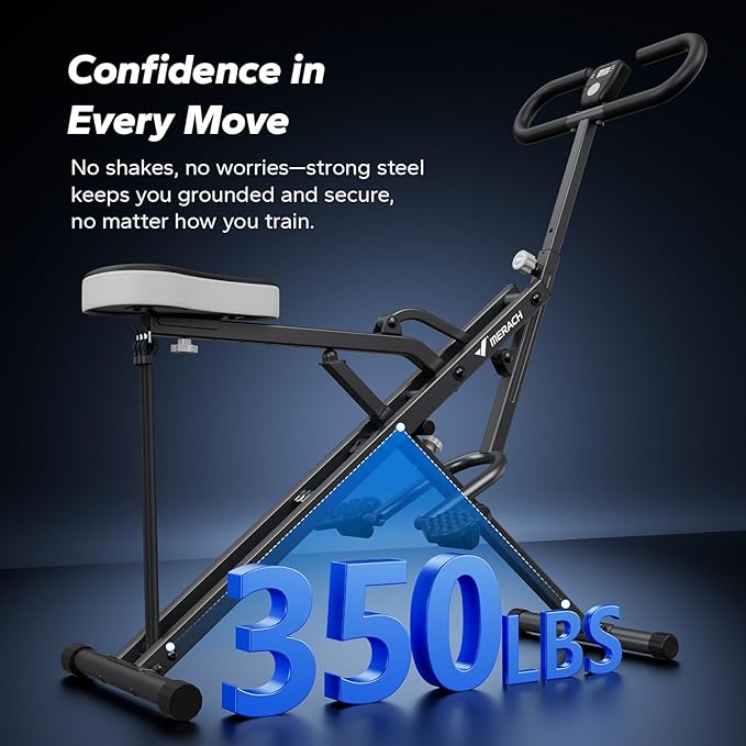 Squat Machine, MERACH R07 2 in 1 Squat Rowing Machine, Easy Setup & Foldable Exercise Equipment, Glute Trainer Machine, Glutes & Leg Home Workout Machine-GravixFit