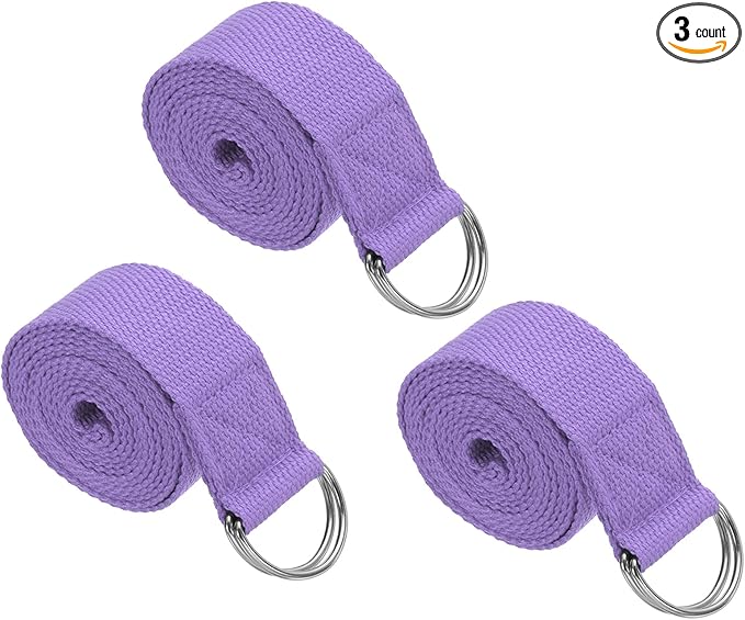 PATIKIL Yoga Strap for Stretching Cotton Yoga Belt with Adjustable Metal D-Ring Buckle Stretch Band for Fitness Pilates-GravixFit